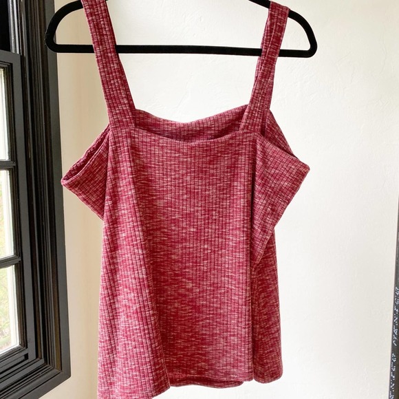 BOBEAU for NORDSTROM Women's Maroon Space Dye Sleeveless Ribbed Knit Shell sz XL - Picture 3 of 13